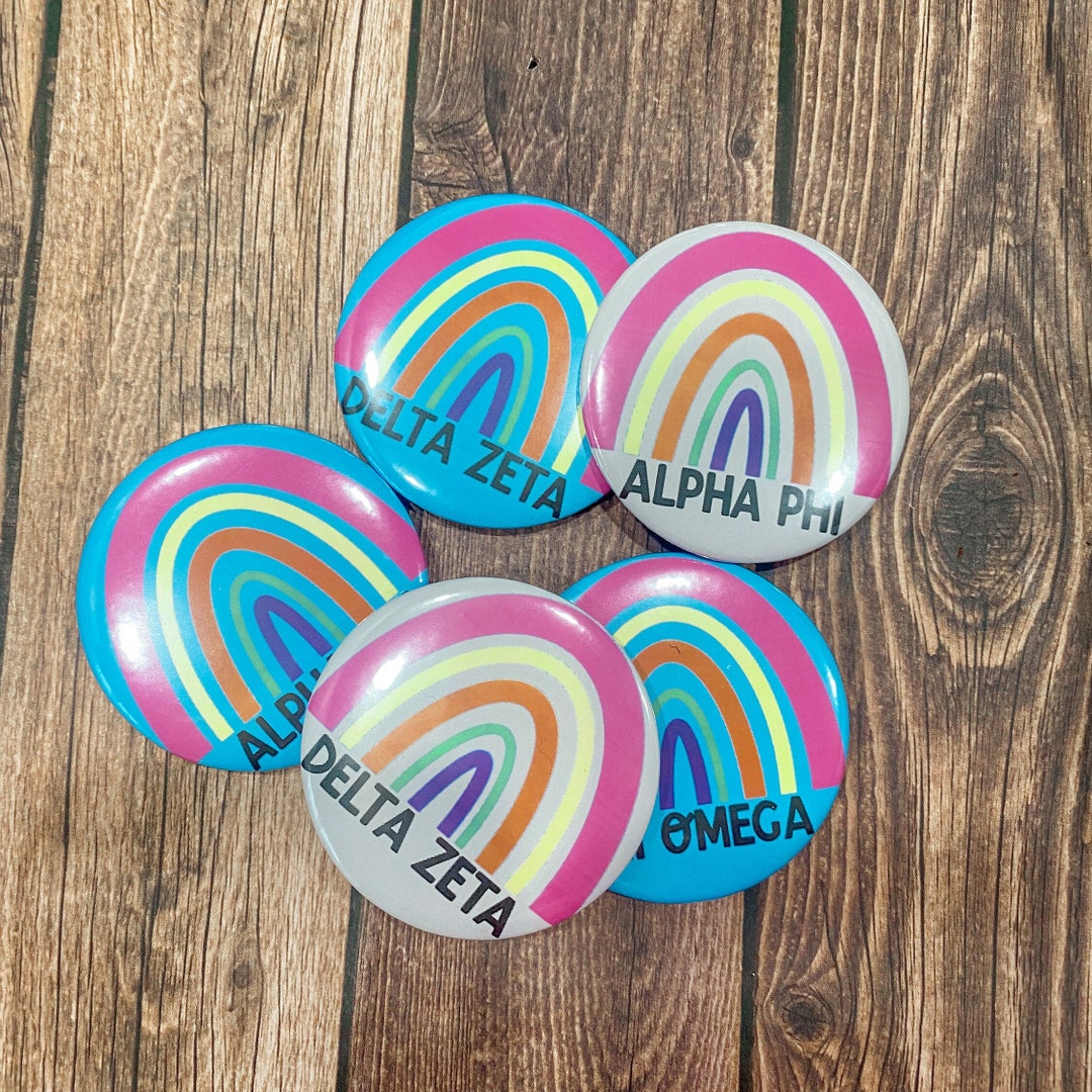 Customizable Rainbow Sorority Pins Sorority Gift Ideas Gameday Pins