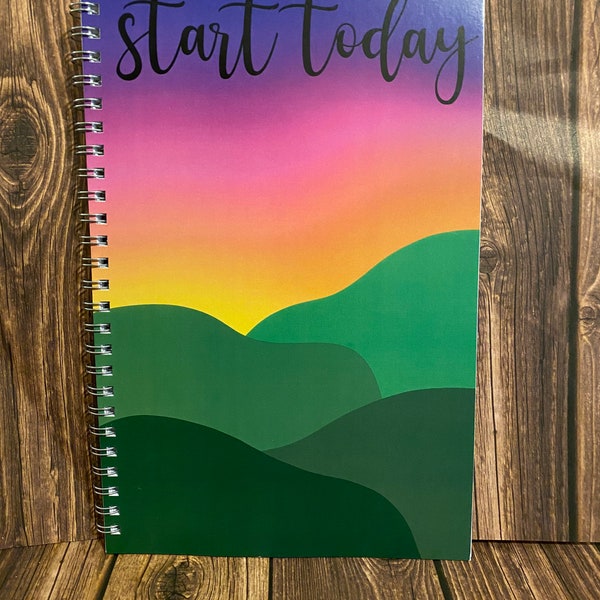 Start Today Cute Spiral Notebook | School Journal | Lined Spiral Notebook | Planner Bullet Journal |