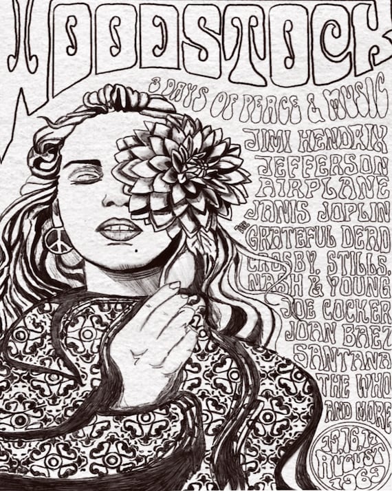 Woodstock Festival Poster | 1969 Music Art Print (digital Download