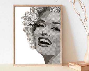 Marilyn Monroe Pop Art Print | Classic Movie Star (Digital Download)