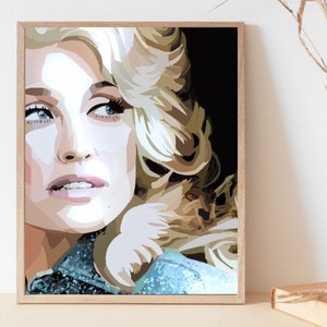 Dolly Parton | Young | Jolene | Country Album Cover Art | Print Modern ColorBlock | Wall Art | Digital Poster | Digital Download | Gallery