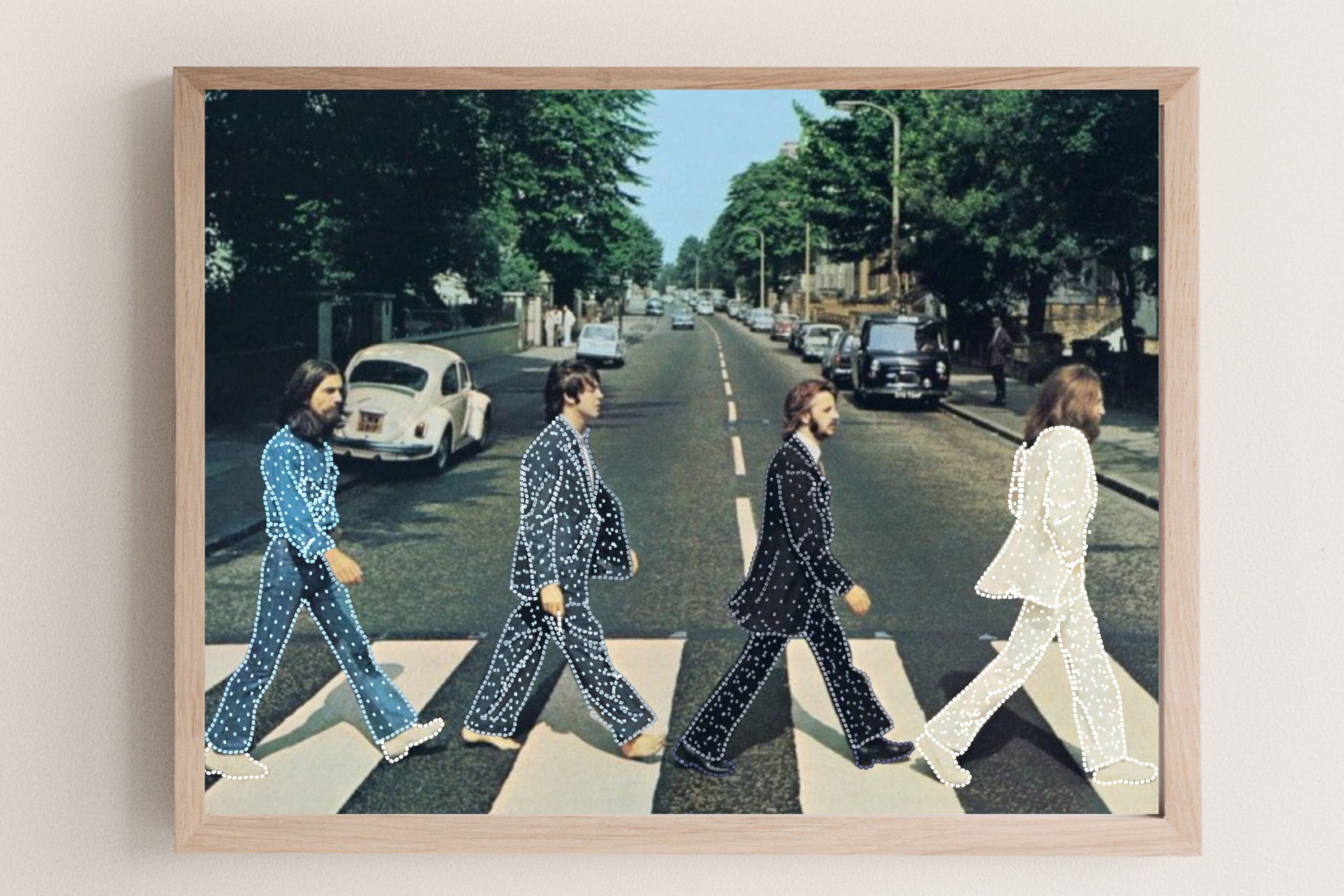 The Beatles Wall Art Glitter Sequins | Abbey Road Crosswalk