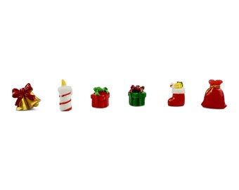 Christmas Figurines Set (7pc) - Advent Calendar Fillers - Christmas Village - Miniatures - Christmas Figurine - Miniature Christmas