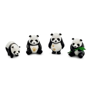 Miniature Pandas (4 Styles) - Panda Figurine - Mini Panda - Small Panda - Panda Decoration - Fairy Garden Panda - Panda Ornament