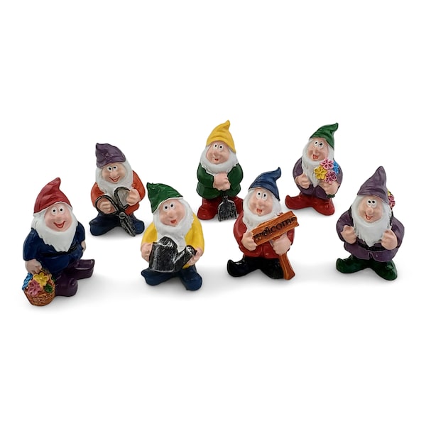 Miniature Gnomes for Fairy Gardens - 7 Styles - Fairy Garden Figurines - Micro Landscape - Mini Garden - Terrarium - Dwarves - Dwarf