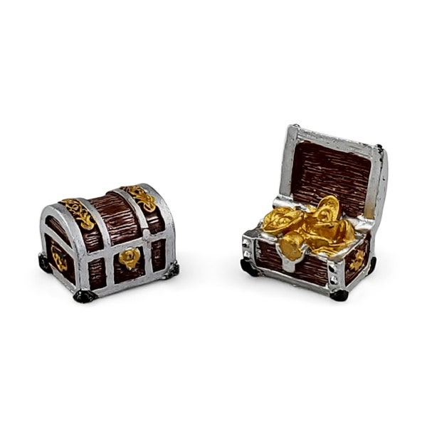 Miniature Treasure Chest (1/5/10pc) - Tabletop Game Figurines - DnD - Gloomhaven - Pirate Figurines - Fairy Garden Chest