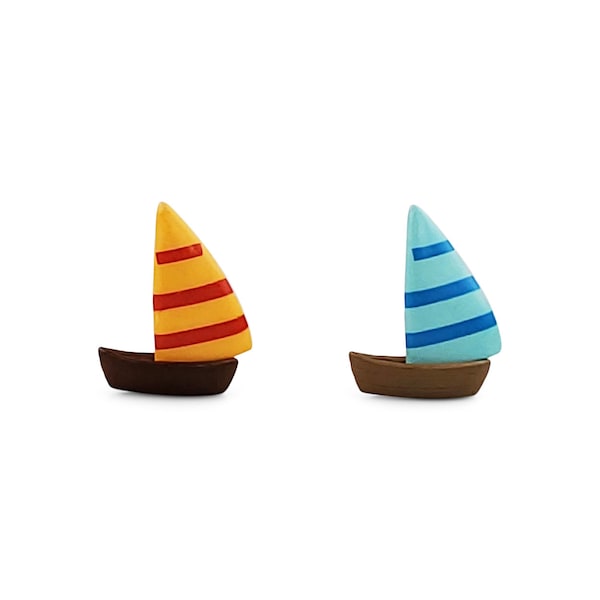 Fairy Garden Sailboat (1/5/10pc) - 2 Styles - Mini Sail Boat - Terrarium Decoration - Miniature Figurines - Nautical - Mini Garden
