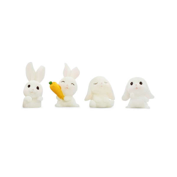 Miniature Easter Bunnies (1pc) - Miniature Figurines - Miniature Bunnies - Tiny Bunnies - Terrarium - Fairy Garden - Easter Crafts