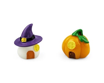 Miniature Halloween House (1/5pc) - Halloween Fairy Garden - Small Halloween Decorations - Halloween Ornaments - Halloween Figurines