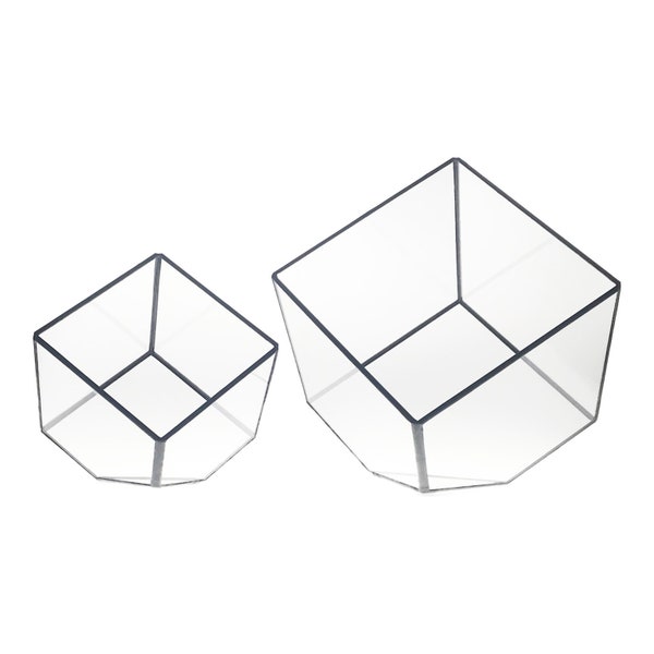 Glass Terrariums - Square Style (2 sizes) - Geometric Terrarium - Fairy Garden - Succulent Terrarium - Wedding Centerpieces - Wedding Favors