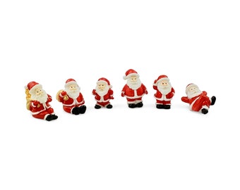 Miniature Christmas Santas (3/6pc) - Miniature Santa - Christmas Village - Advent Calendar Fillers - Miniature Christmas Figurine