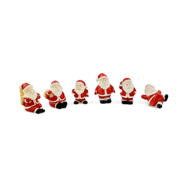 Pères Noël miniatures (3/6pc) - Père Noël miniature - Village de Noël - Remplisseurs de calendrier de l’Avent - Figurine de Noël miniature