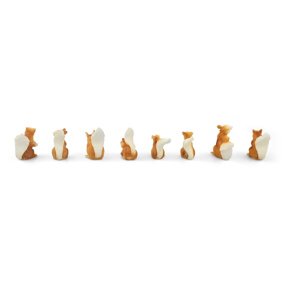 21-teiliges Eichhörnchen-Figuren-Set – Miniatur-Harz-Tiere Mit Tannenzapfen & Blättern | Für Garten, Deko & Feenlandschaften