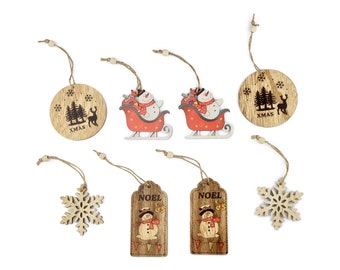 Wooden Christmas Ornaments - Christmas Decorations - Wooden Christmas Decor - Christmas - Xmas - Wooden Xmas Ornaments