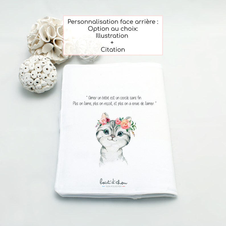 Protège carnet de santé personnalisé Animaux Housse de carnet bébé personnalisable Cadeau naissance avec prénom Bout'D'Chou Bild 7