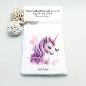 Personalized Unicorn health book cover Customizable baby book cover Birth gift with first name Bout'D'Chou image 3