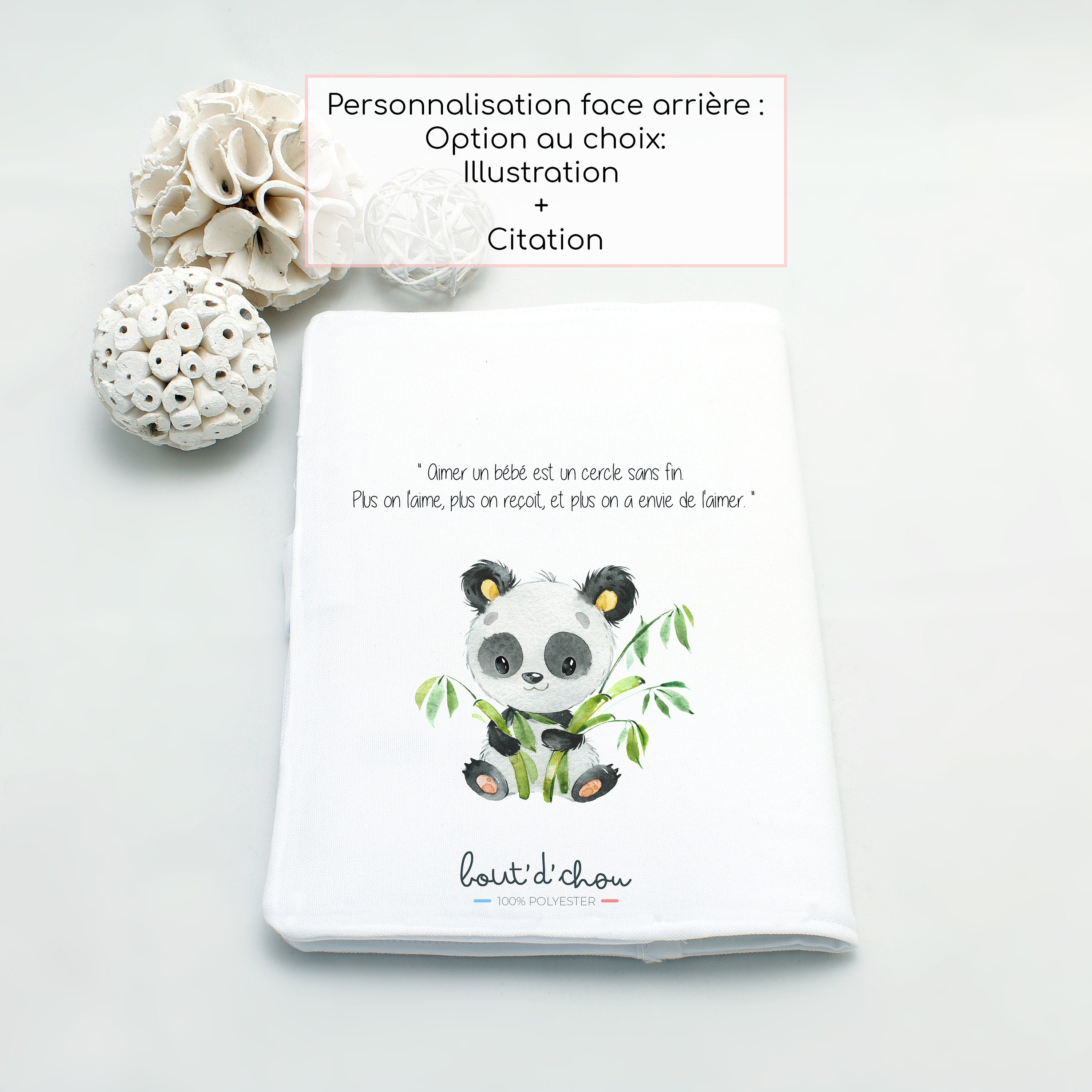 Protège carnet de santé personnalisable Panda Bamboo