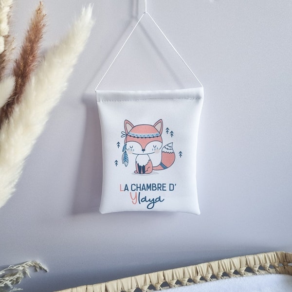 Bannière en tissu - modèle Renard - Décoration chambre de bébé pour la porte | Bout'D'Chou