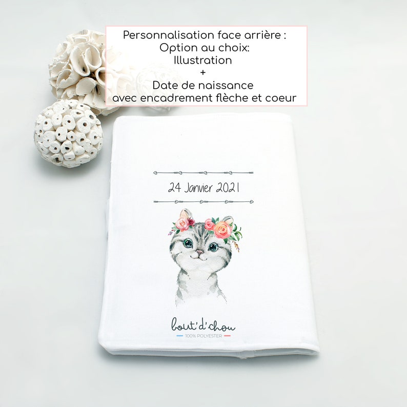 Protège carnet de santé personnalisé Animaux Housse de carnet bébé personnalisable Cadeau naissance avec prénom Bout'D'Chou Bild 8