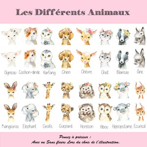 Protège carnet de santé personnalisé Animaux Housse de carnet bébé personnalisable Cadeau naissance avec prénom Bout'D'Chou image 3