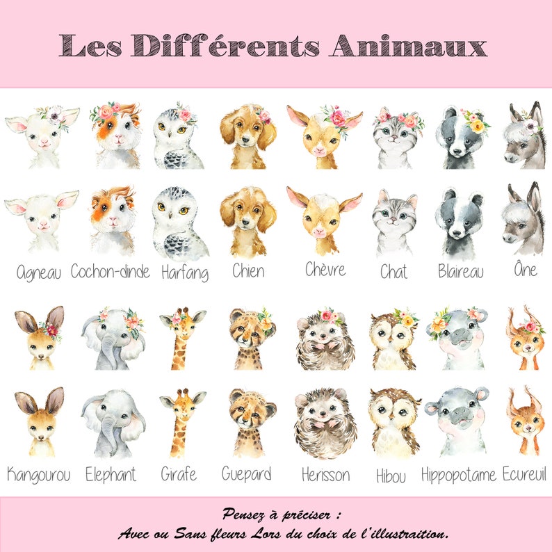 Protège carnet de santé personnalisé Animaux Housse de carnet bébé personnalisable Cadeau naissance avec prénom Bout'D'Chou Bild 3