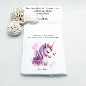 Personalized Unicorn health book cover Customizable baby book cover Birth gift with first name Bout'D'Chou image 4