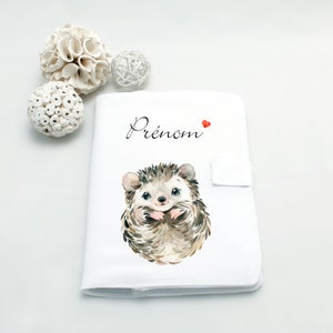 Personalized Hedgehog health book cover - Customizable baby book cover - Birth gift with first name | Bout'D'Chou