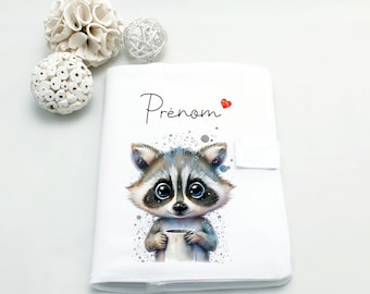 Protège carnet de santé personnalisé Raton-laveur - Housse de carnet bébé personnalisable - Cadeau naissance avec prénom | Bout'D'Chou