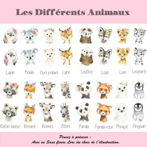 Protège carnet de santé personnalisé Animaux Housse de carnet bébé personnalisable Cadeau naissance avec prénom Bout'D'Chou image 2