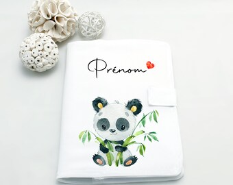 Protège carnet de santé personnalisé Panda - Housse de carnet bébé personnalisable - Cadeau naissance avec prénom | Bout'D'Chou