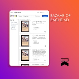 Bazaar of Baghdad FOIL Impreso directo a una carta Holográfica de MTG