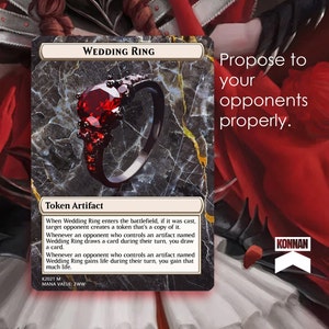 Wedding Ring (Anillo de Boda) Token FOIL Impreso directo a una carta de MTG