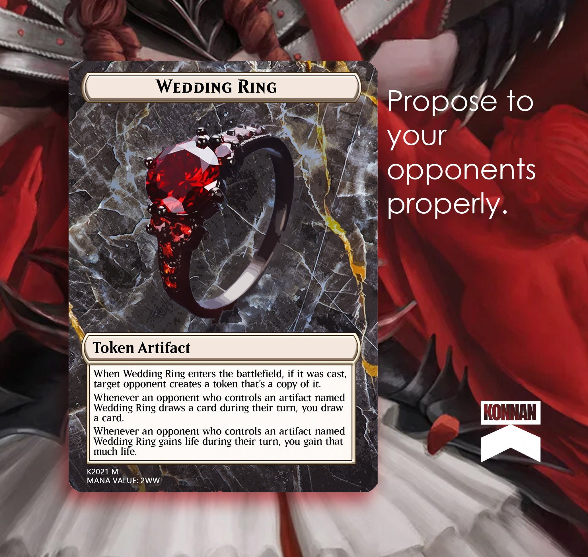 Buy 2 Get 1 FREE - Wedding Ring Token FOIL MTG Card Back - Etsy
