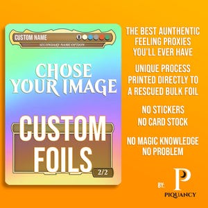 FOLIE | Magic the Gathering Karte mit Rückseite - Hochwertige EDH Kommandant oder benutzerdefinierte Karte für besondere Anlässe. Gemacht speziell für Dich. Proxy. Tolles Geschenk.