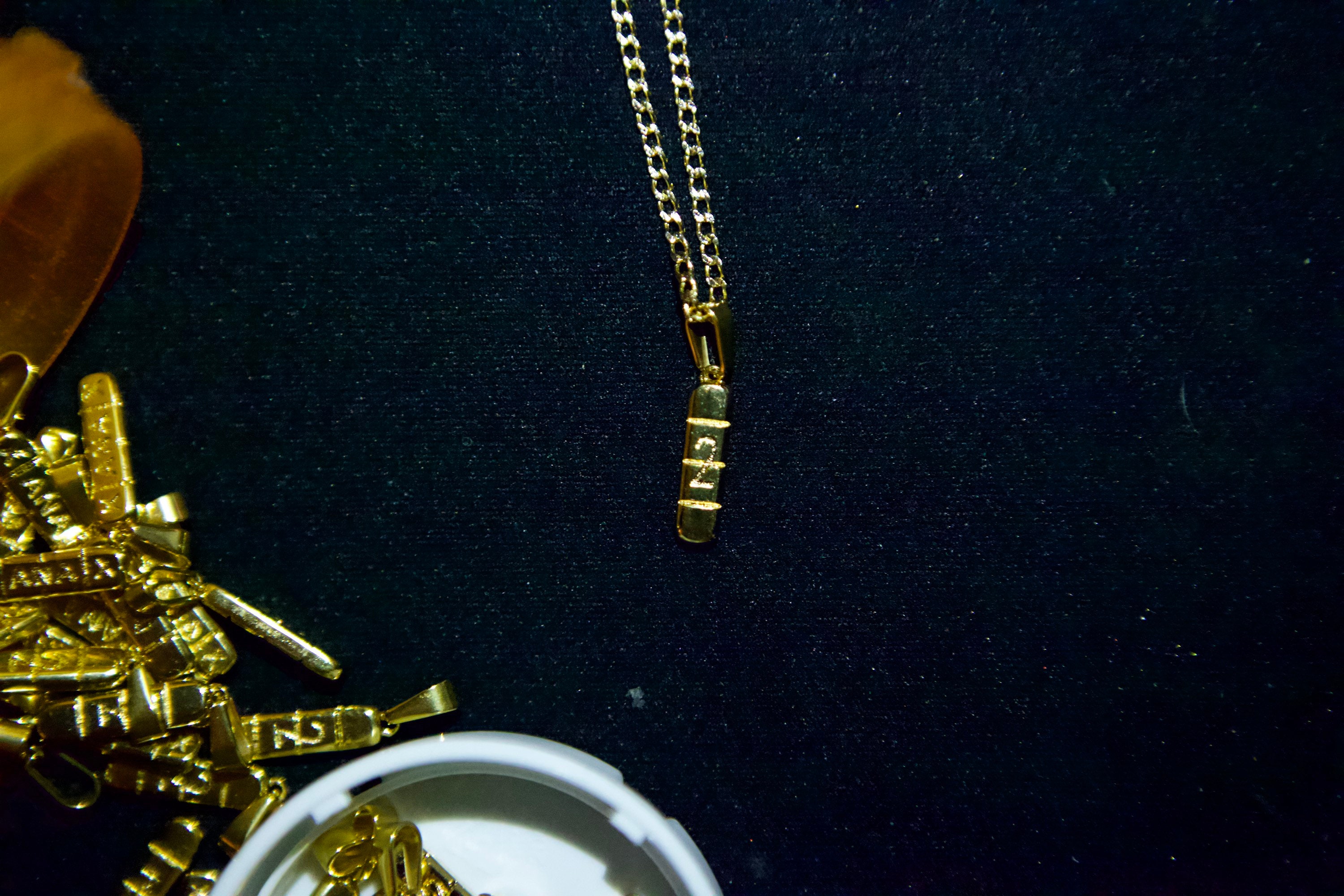 Solid 18k yellow gold plated Xanax pendant with necklace. Anti Etsy