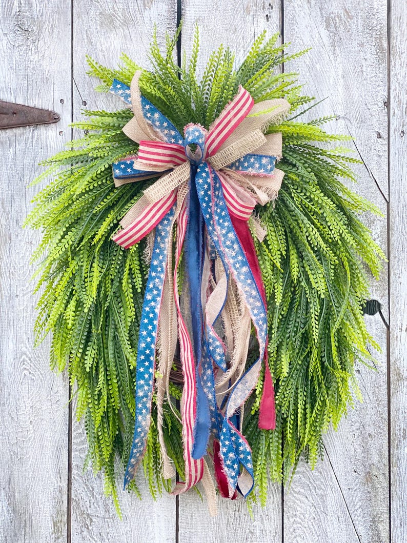 4th of July Wreath for Front Door, Americana Home Decor, Patriotic ...