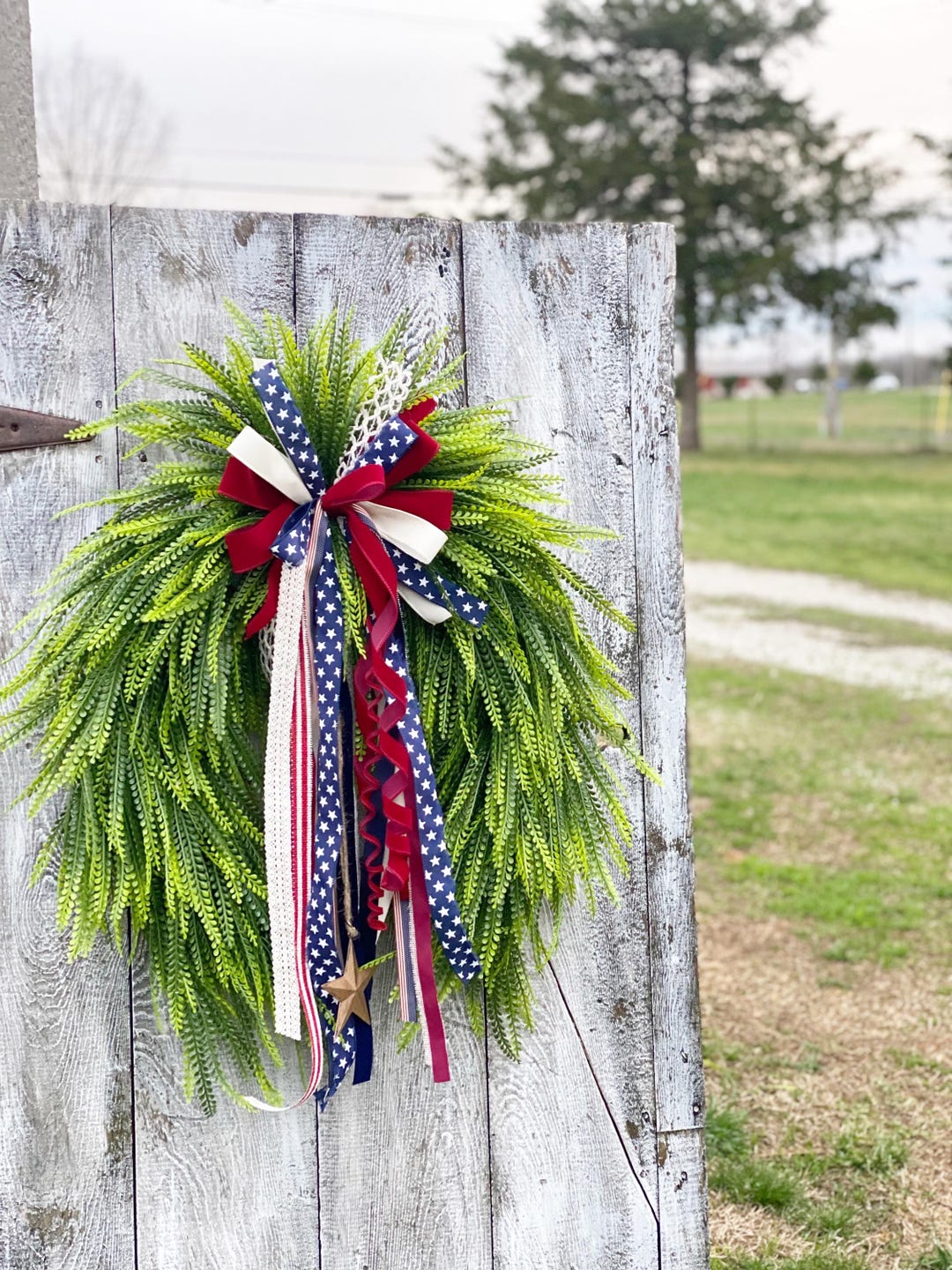 Patriotic Wreath, 4th of July Wreath for Front Door, Americana Home ...