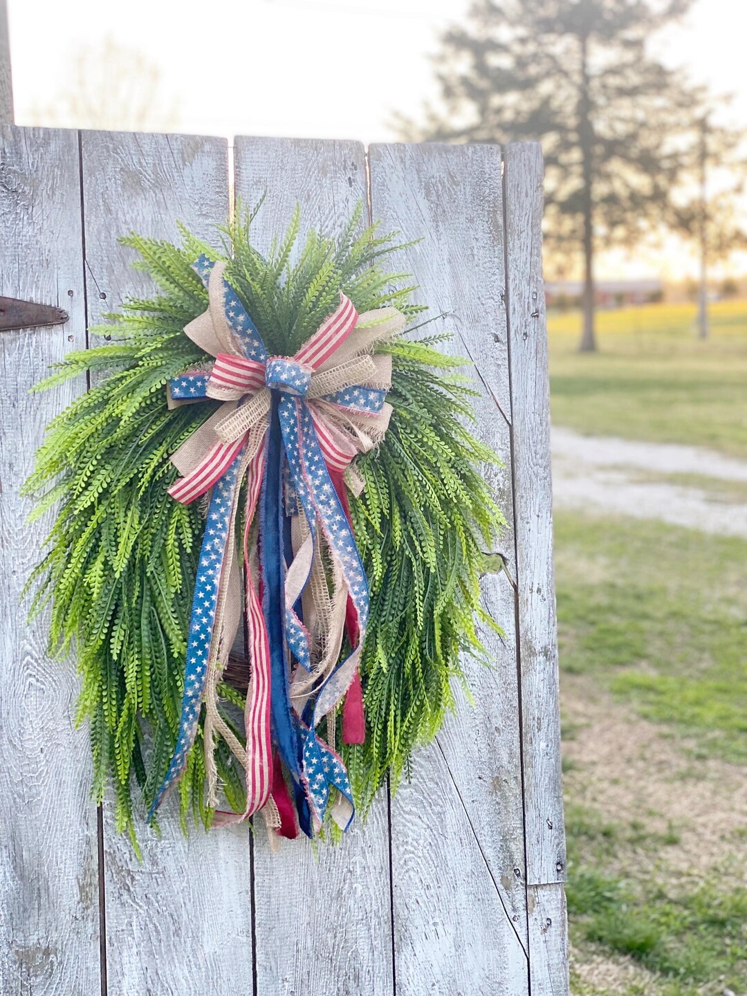 4th of July Wreath for Front Door, Americana Home Decor, Patriotic ...
