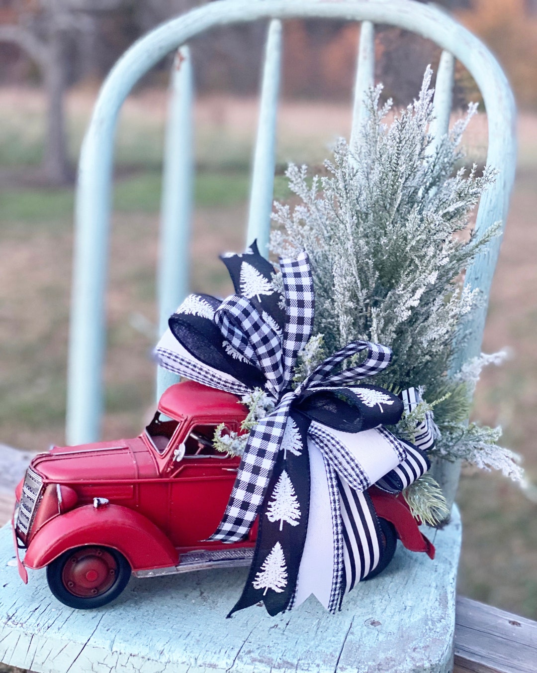 Christmas Truck Christmas Tree Decor Christmas Arrangement Etsy