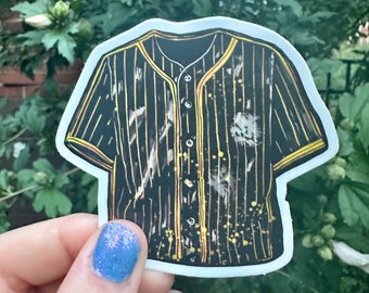 Pegatina de jersey a rayas de los Piratas de Pittsburgh en negro y amarillo