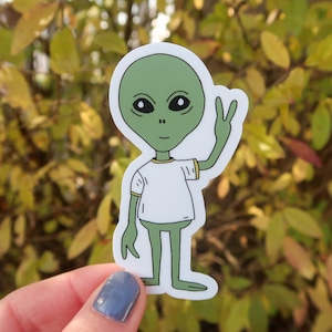 Sticker extraterrestre en vinyle parfait pour tous les amoureux de l'espace