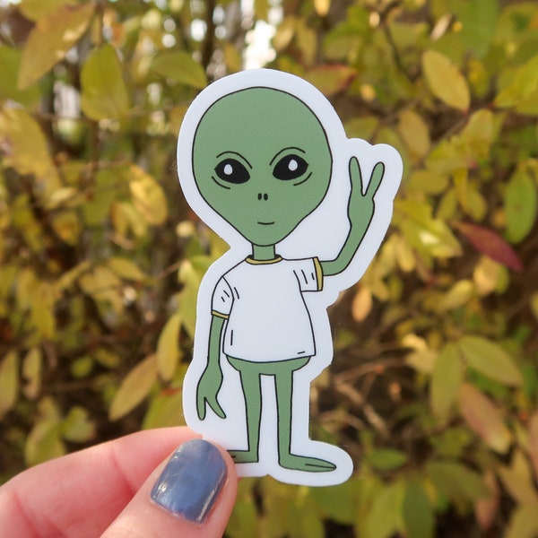 Alien Vinyl Sticker Perfect for any Outer Space Lover