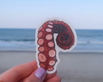 Octopus Tentacle Vinyl Sticker, Perfect for any Beach and Ocean Lover.