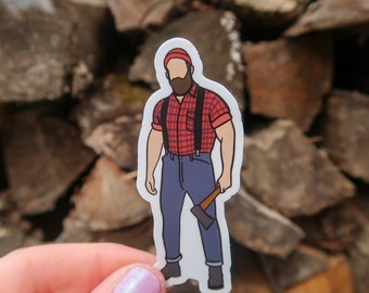 Lumberjack Vinyl Sticker Perfect for any Outdoorsy Adventure Lover