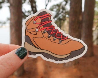 Hiking Boot Vinyl Sticker for Travelers or Outdoor Explorers