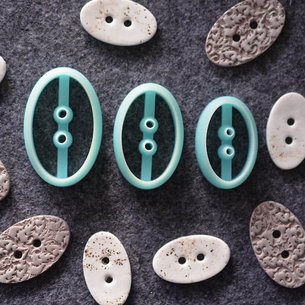 Polymer clay cutter Oval Buttons Set # 126