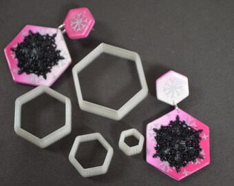 Hexagon cutter for polymer clay Cookie cutter for jewelry