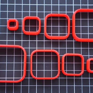 Square cutter Rounded square cutter for modeling clay earrings bracelet