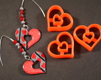 heart polymer clay cutter heart donut