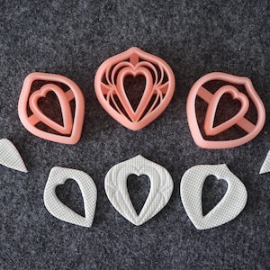 Polymer Clay Cutter Herz Donut Ausstecher # 122 Ausstecher Cutter für Modelliermasse Valentinstag